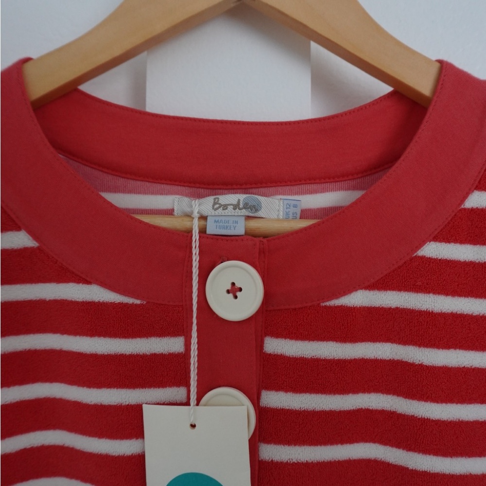Boden Striped Terry Cloth Mini Dress Coverup - Picture 2 of 3
